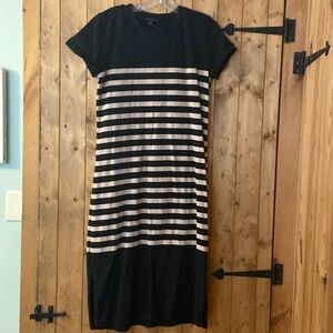 Black and tan j crew midi dress size M